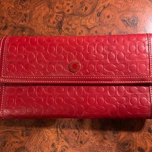 Coach Logo Leather Wallet and Checkbook Cover